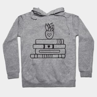 books and flower vase Hoodie